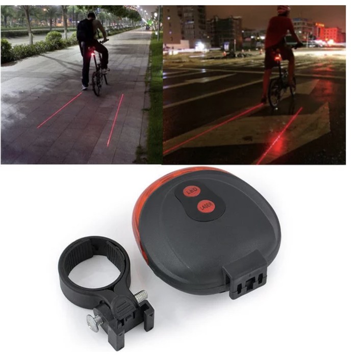 HS Bicycle Laser Strobe Tailight 5 LED Lampu LED Sepeda