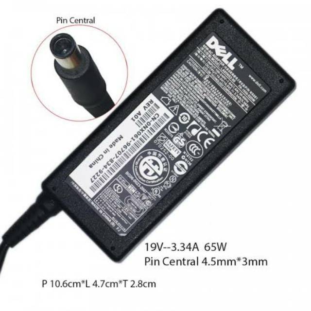 Charger Laptop Dell Inspiron N4050 N4010 N4030 N5110 N4110 19.5V 3.34A Original Free Kabel Power