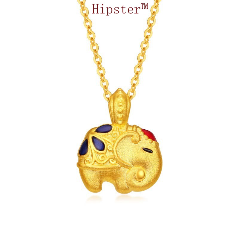 Gold Necklace Pendant Enamel 3D