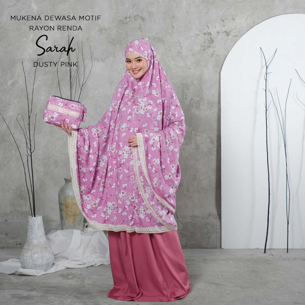 PUSAT MUKENA TASIK - MUKENA DEWASA RENDA RAYON SARAH