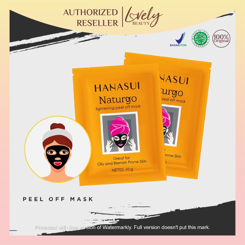 HANASUI NATURGO PEEL OFF MASK 10GR I MINERAL MUD MASK 7GR I MASKER LUMPUR KOMEDO HALAL ORIGINAL BPOM