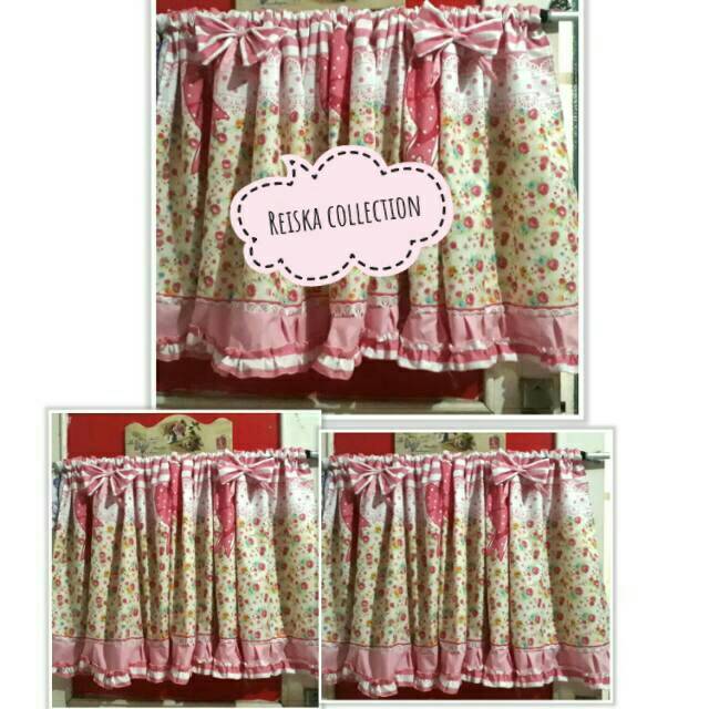 Gorden kolong dapur/bawah kompor(mdel kerut rempel bwah 2pita)