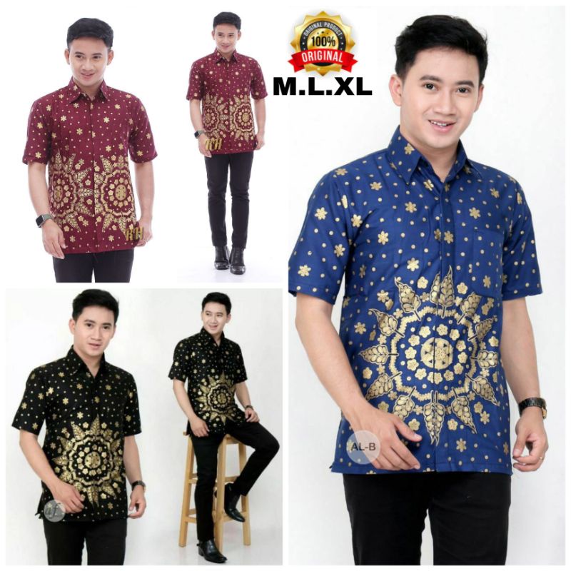 NEW! baju batik pria lengan pendek bahan katun PRIMA MASSRIS(KATUN ALA MENTERI/PEJABAT,)M L XL XXL Hem Batik Laki Laki Lengan Pendek Pekalongan