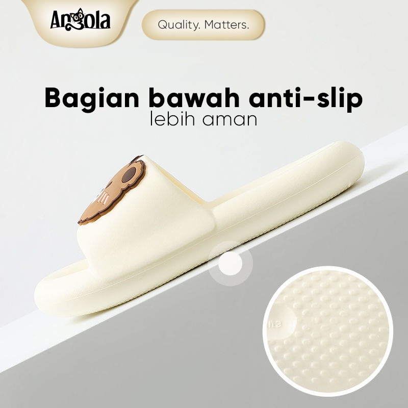 Angola Sandal Slip-On CuteBear H08 Sandal Rumah/Kamar Mandi Slipper Strap Comfy Cowok Cewek-5