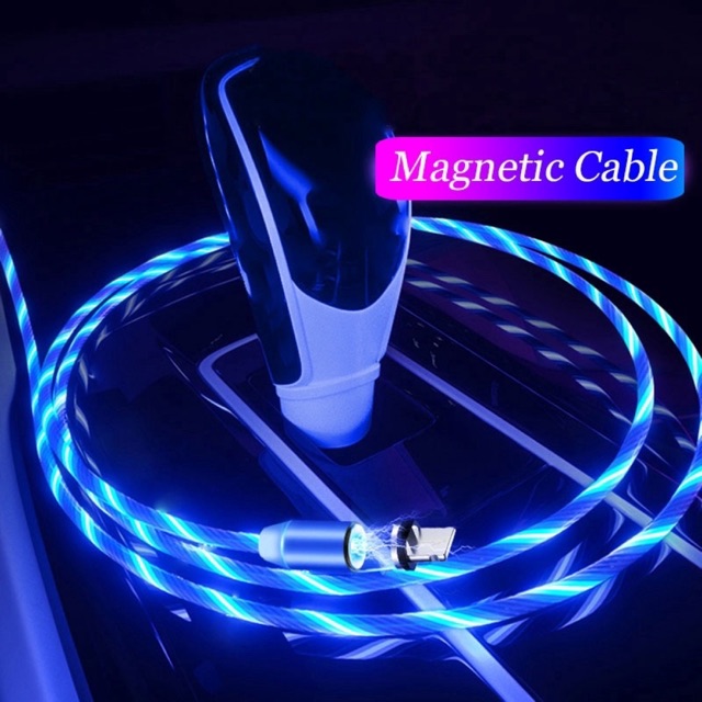 Kabel Data Magnetic Charger Cable Usb 3IN1 2.4 Fast Charger Micro Type C LIGHTNING Kabel Data Magnet Led Warna
