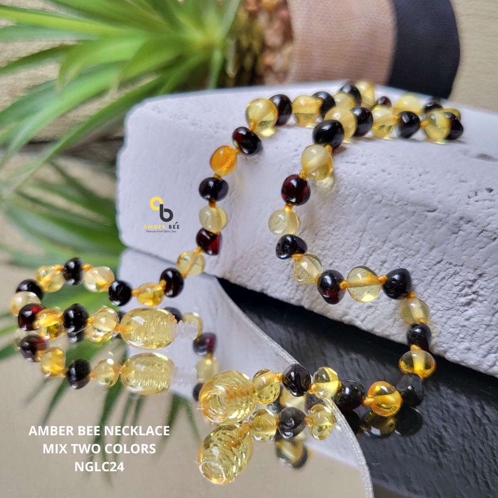 Kalung Amber Anak Premium Glossy Lemon Cherry NGLC24 By Amber Bee