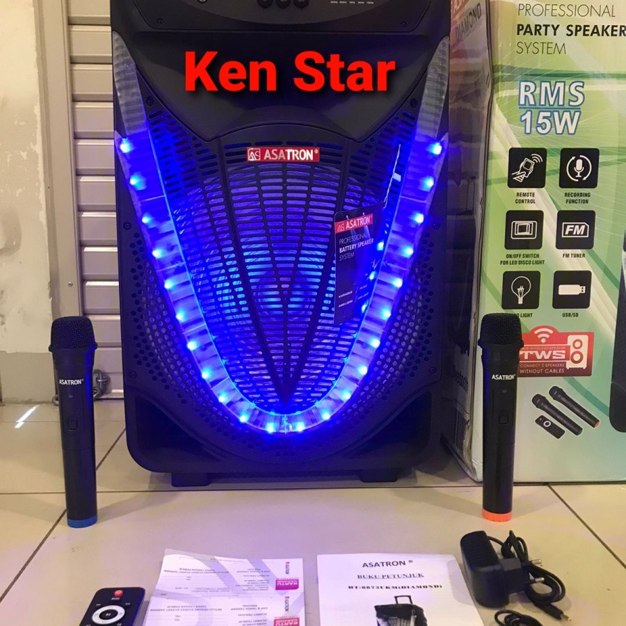 ASATRON Speaker Meeting Bluetooth 15 Inch DIAMOND - Garansi Resmi 1 Tahun