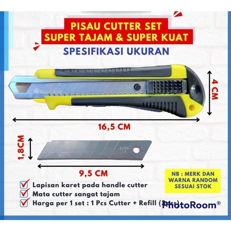 Cutter / Cuter Besar A-3 Free Refil Pisau 2pcs