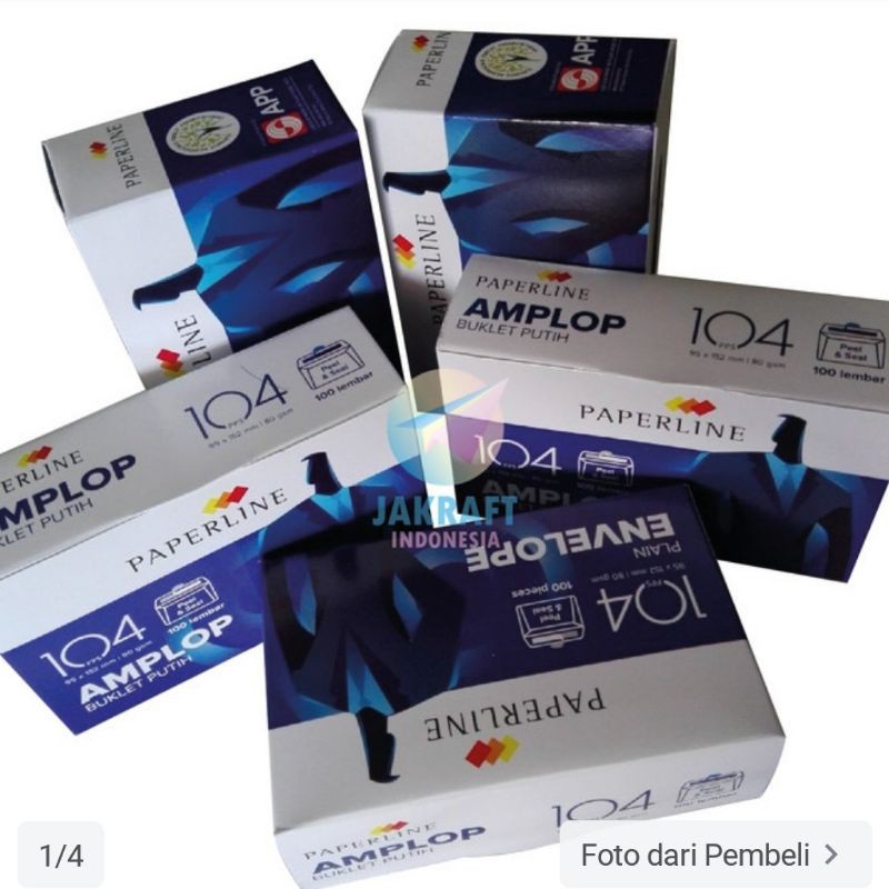 

Amplop Putih Paperline 104 (1dus/100 Lbr ) 95*152mm