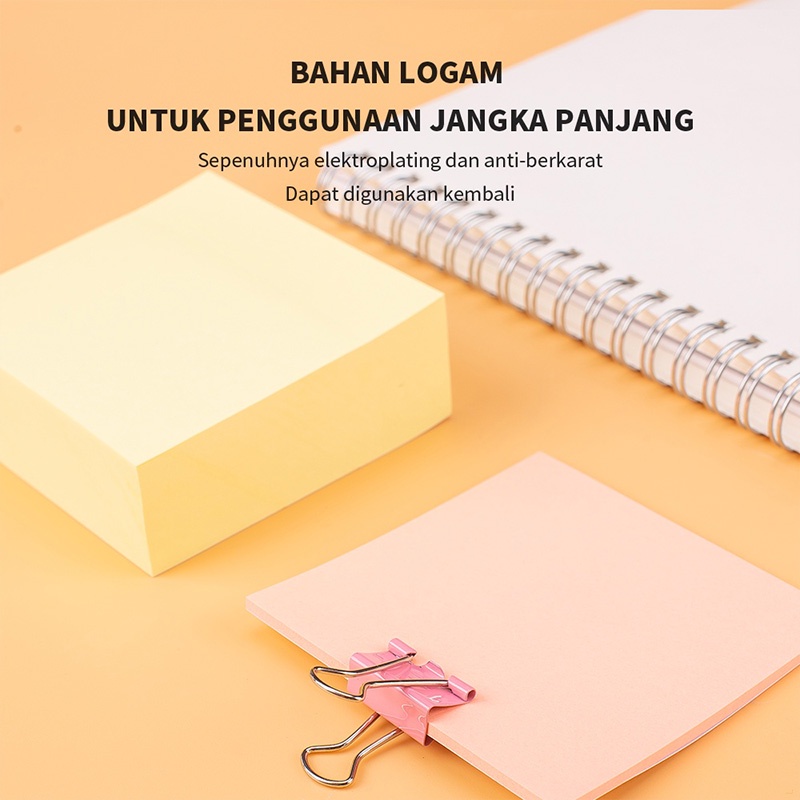 Deli Binder Clip 40 Pcs Klip Kertas Binder Klip 19mm 4 Warna Kebutuhan Kantor Binder Clips