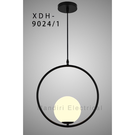Lampu Gantung bola kaca susu modern minimalis