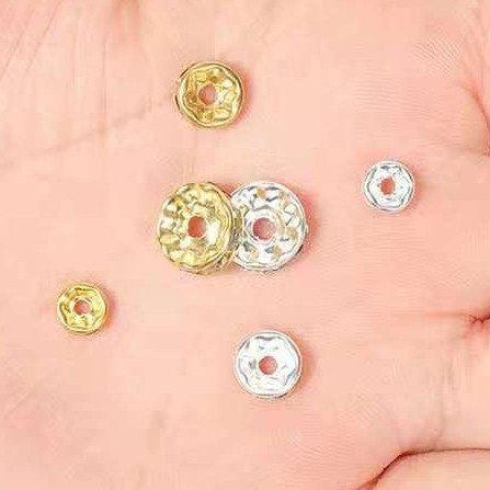 Pembatas Kristal Gelang/Kalung Bahan Besi Uk 4-6mm, Harga/20pc