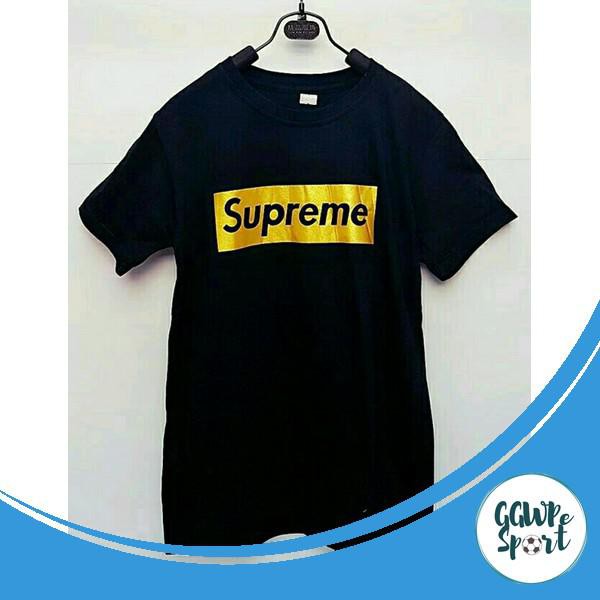 Kaos Distro Premium Gold Edition Supreme Baju Distro Lengan Pendek Katun Combed 30S Kualitas Terbaik