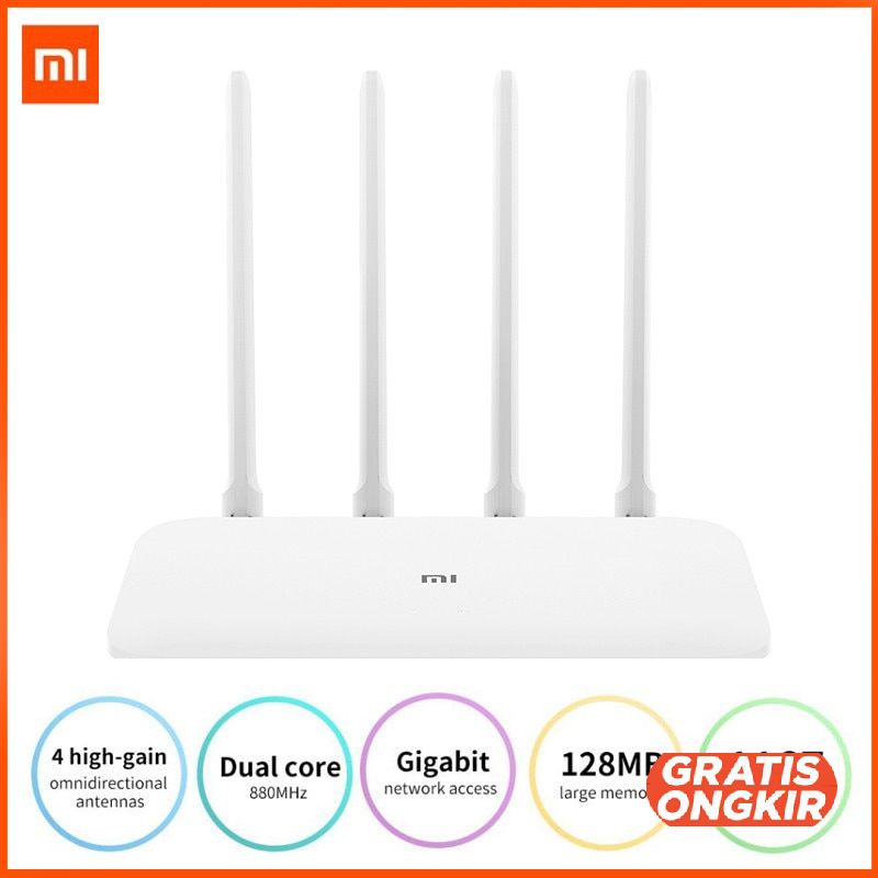 Mi Router 4A Gigabit Dual Core AC1200 IEEE 802.11AC 4 Antena