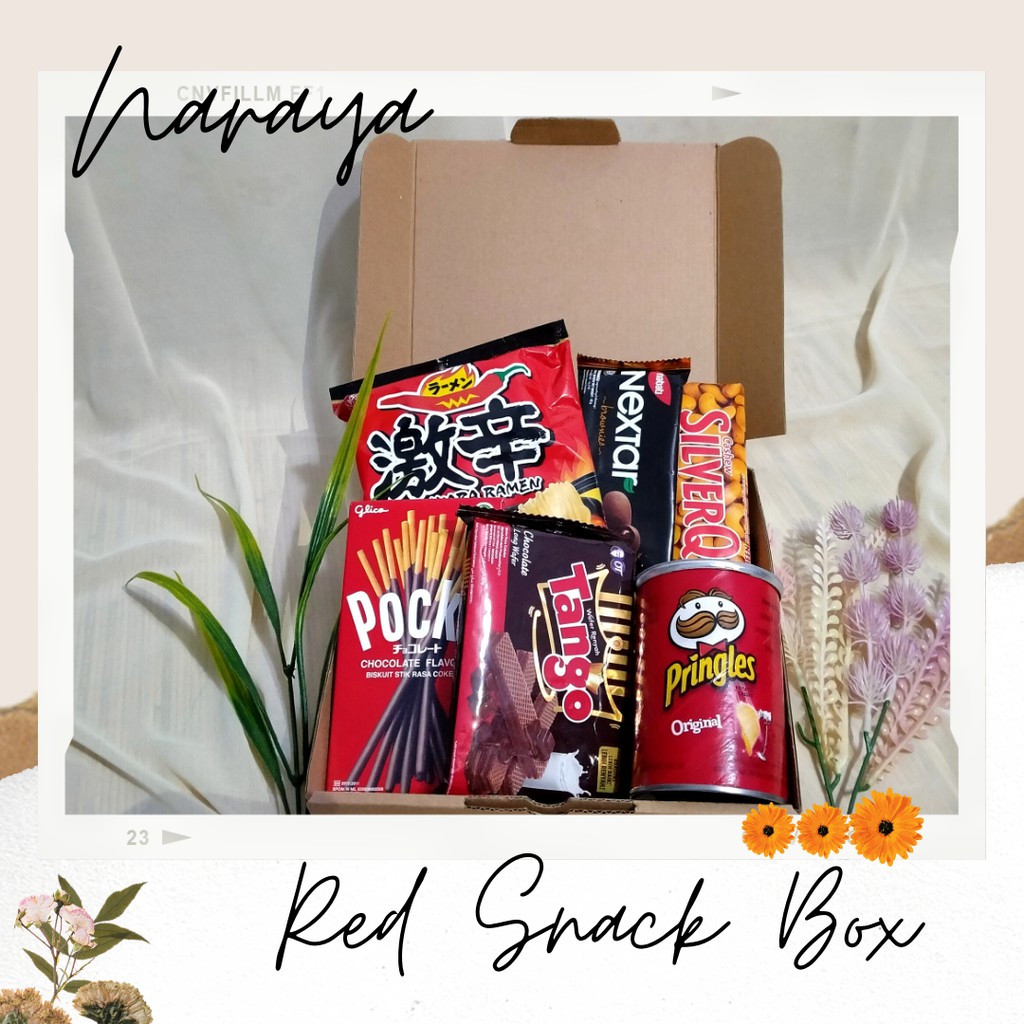 

Snack Box/ Hampers Box Hadiah Wisuda Ulangtahun Anniversary (Red Gift Box) *PREMIUM