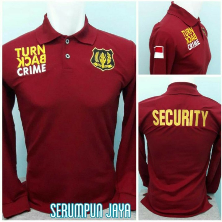 KAOS SECURITY - KAOS SECURITY TURN BACK CRIME MARUN PANJANG - KAOS KERAH SECURITY TBC FULL BORDIR