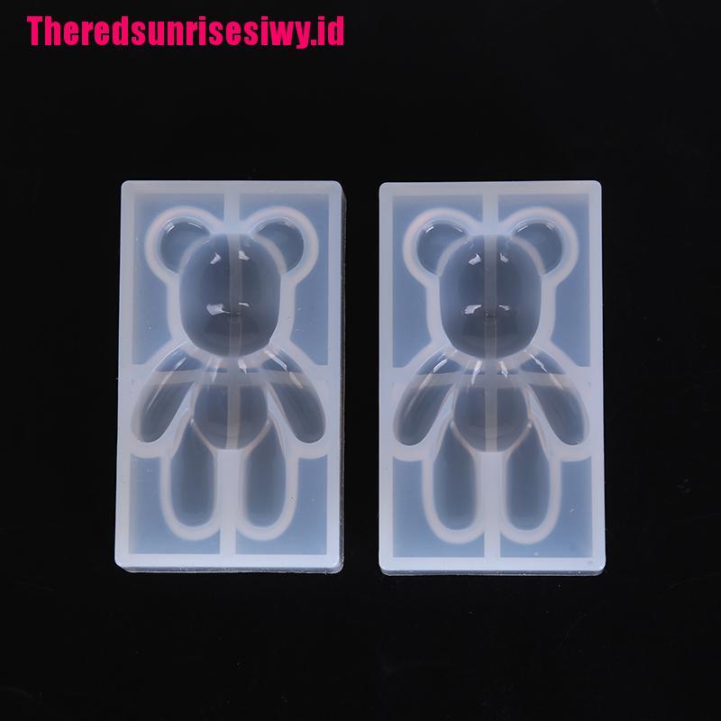 Cetakan Resin UV Bentuk Hewan Beruang Bahan Silikon Untuk DIY Perhiasan