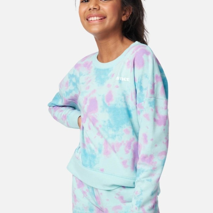 JUSTICE CREW NECK SWEATER TIE DYE JUNIOR SIZE ORI - S