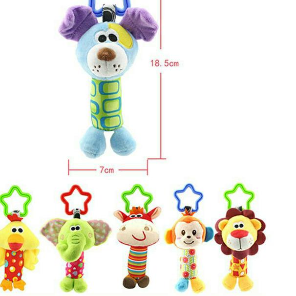 ☊ Mainan gantung untuk stroller bayi / mainan bayi rattle / boneka bunyi - A - Dog ✯
