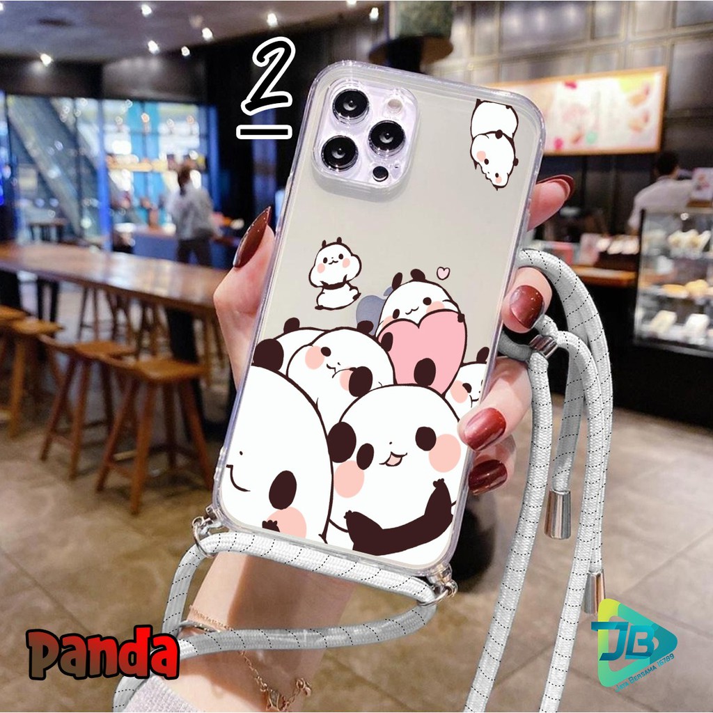 Softcase Slingcase Lanyard Bening PANDA Iphone 7g+ 7s+ 8g+ 8s+ X Xs Xr 11 12 Mini Pro Max JB3972