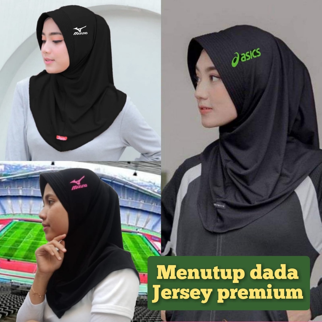 hijab sport bergo panjang premium/kerudung olahraga/jilbab voly