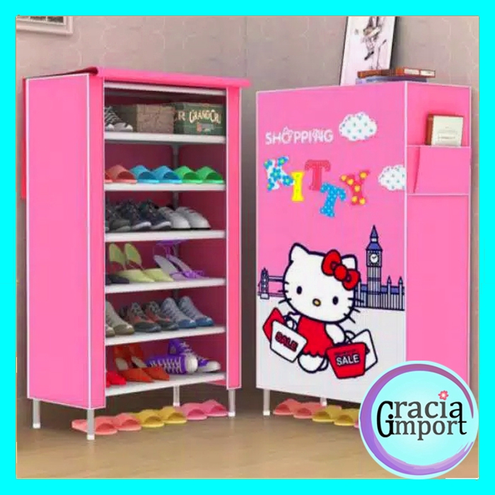 Gracia LEMARI RAK  SEPATU  HELLO  KITTY  Shopee Indonesia