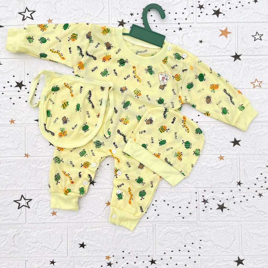 Jumper Bayi Komplit Buka Kaki SNI Kualitas Standar Jumsuit Baju Kodok Celemek + Topi Asyam Baby