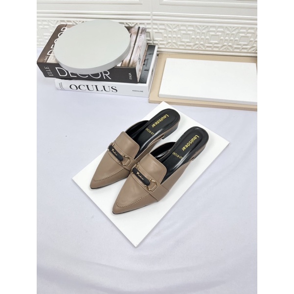 sendal flat wanita terbaru kekinian LOUISDEAR sendal flat 2 cm bahan dove B83