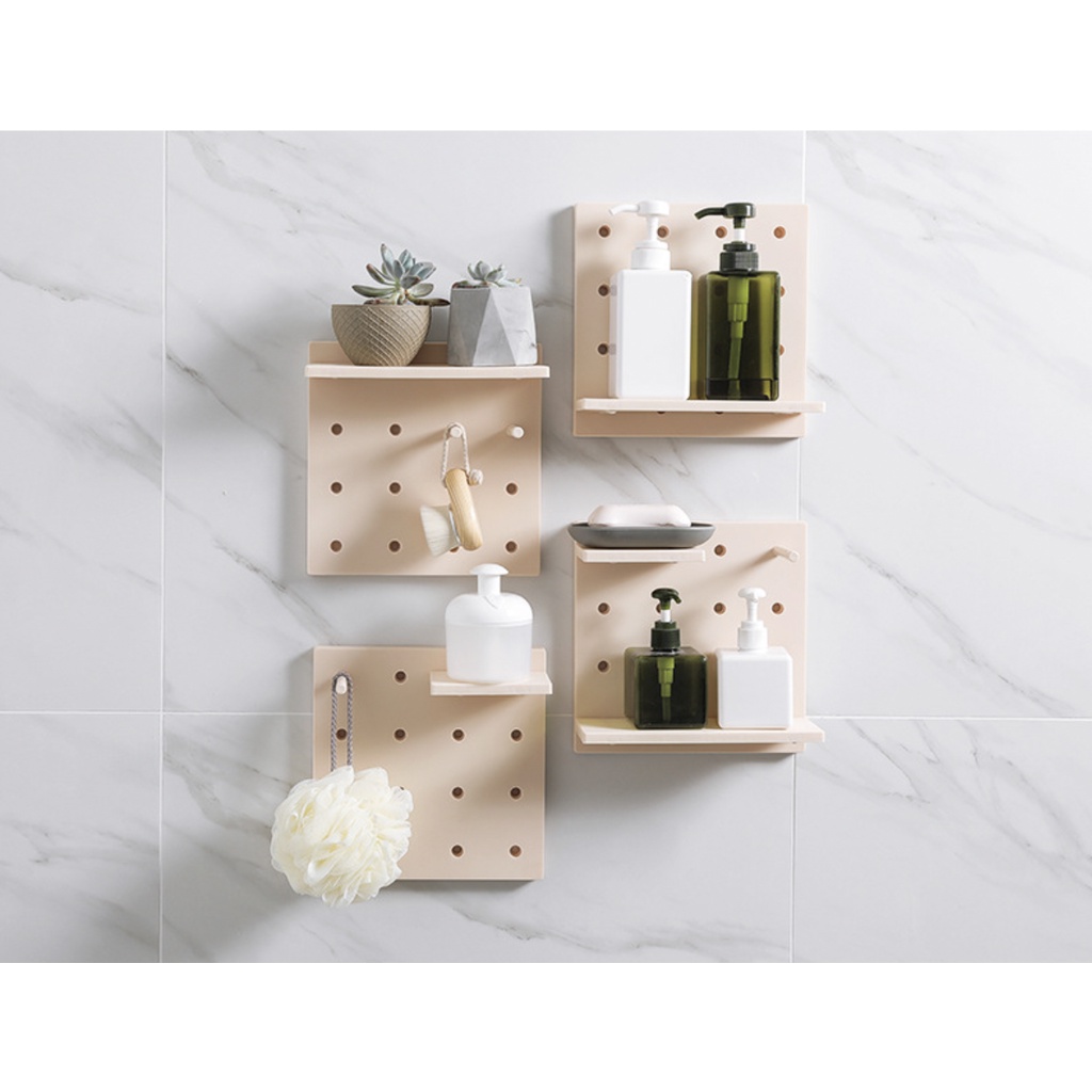 DIY Tanpa Bor Rak Dinding Pegboard 1 Set Tempel Wall Organizer Tanpa Paku Kuat Murah