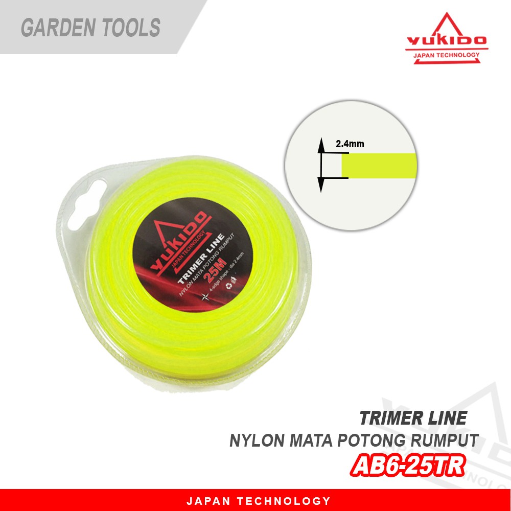 PAKET TAMAN DAN KEBUN DUDUKAN DAN TALI SENAR POTONG RUMPUT UNIVERSAL YUKIDO TRIMER HEAD &amp; TRIMERLINE NYLON 10M &amp; 25M UNIVERSAL KE SEMUA MESIN POTONG RUMPUT