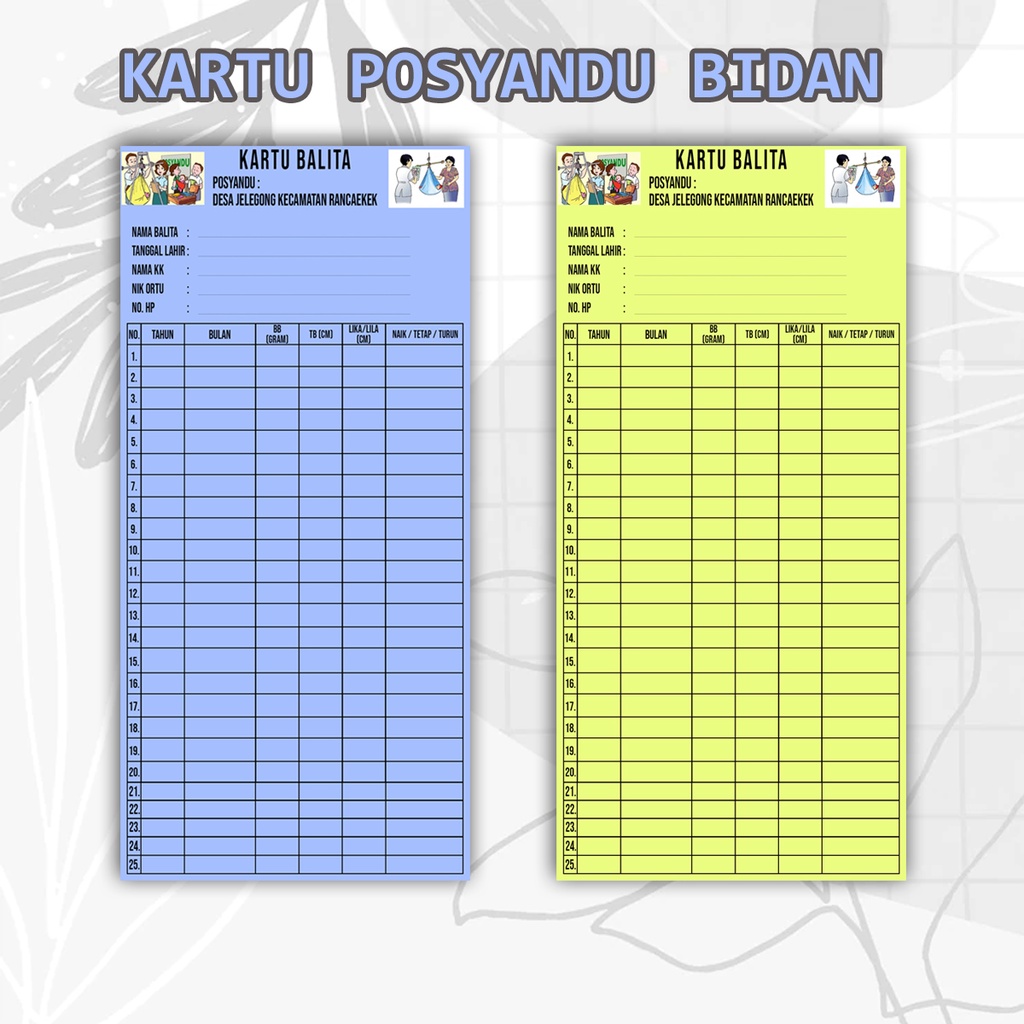 

Kartu Posyandu Bidan