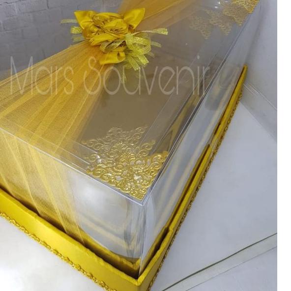 

☇ Box Hantaran Seserahan Mika Tile Gold 1 Set Isi 4 Box - ✾