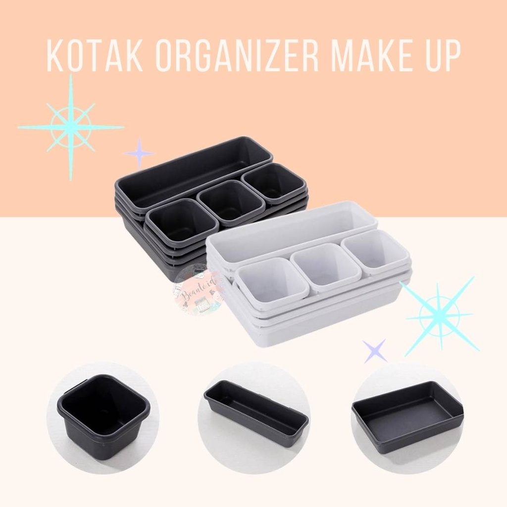 Kotak Wadah Serbaguna Tempat Penyimpanan Make Up Skincare Rak Make Up Multifungsi Kotak Aesthetic Pembatas Organizer Kosmetik