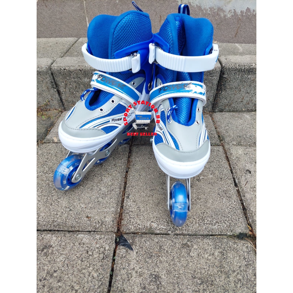 Sepatu Roda Anak Anak POWER Inline Skate Bajaj Free Baut dan Kunci L