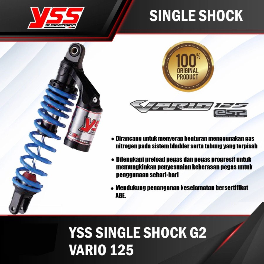YSS SINGLE SHOCK G2 VARIO 125 BLUE
