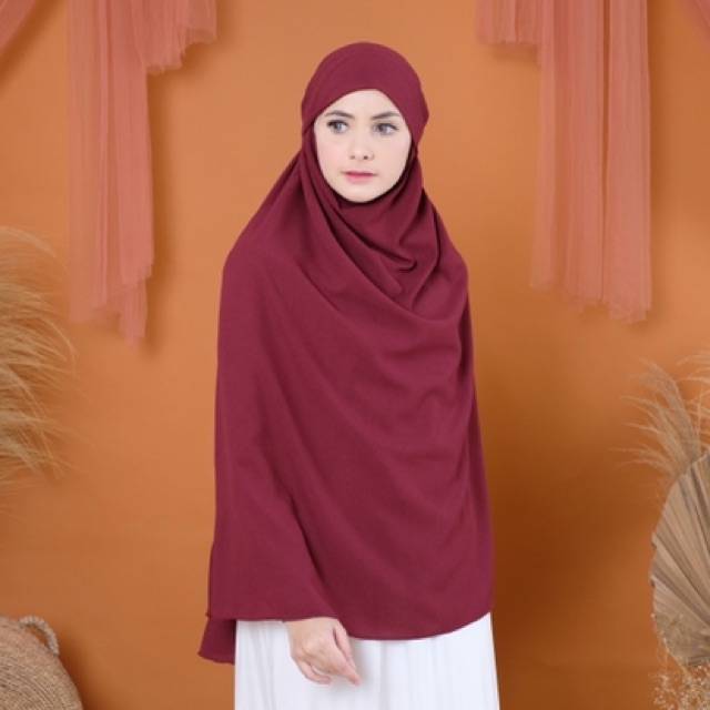 Jilbab Instan Cadar Cyari Jersey//Khimar Masker Cadar (Cadar nyatu)