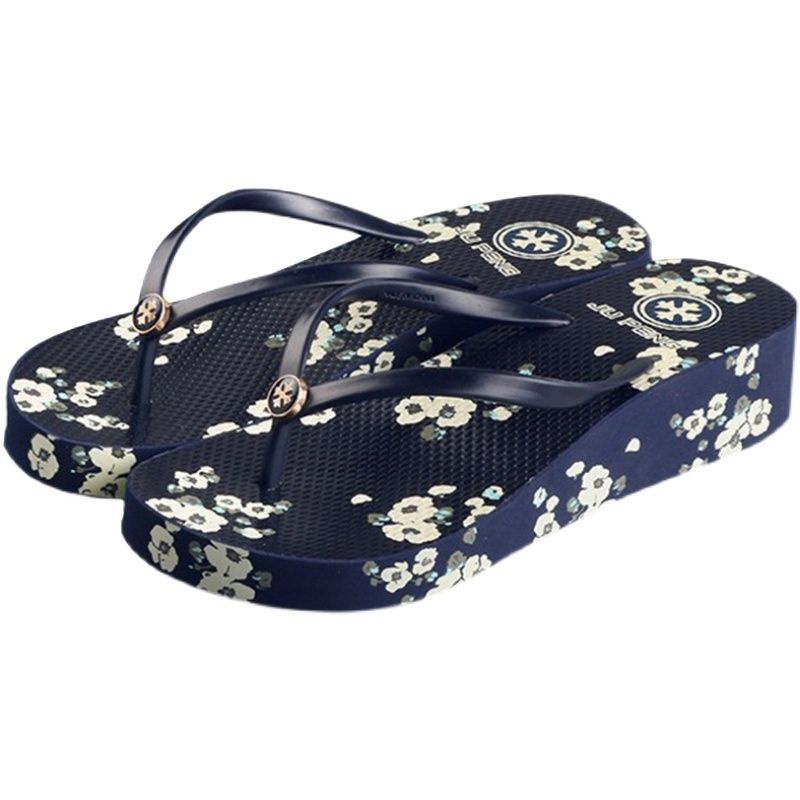 Sandal Wanita Terbaru 2022 - Sandal Wedges Motif Bunga One Mutiara