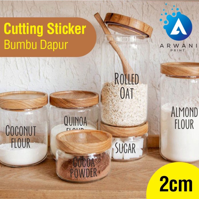 

PEREKAT-PENGIKAT- STICKER CUTTING STIKER BUMBU DAPUR LABEL TOPLES BOTOL JAR 2CM - HITAM -PENGIKAT-