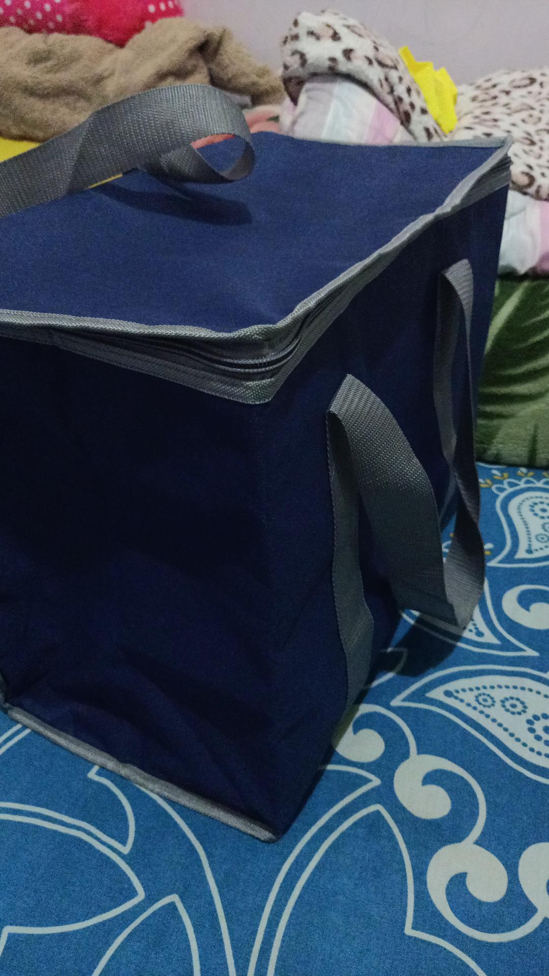 30l Zipper Cooler Bag Tas Belanja Pendingin Ice Wanita Shopping Aluminium Foil Resleting Ritsleting