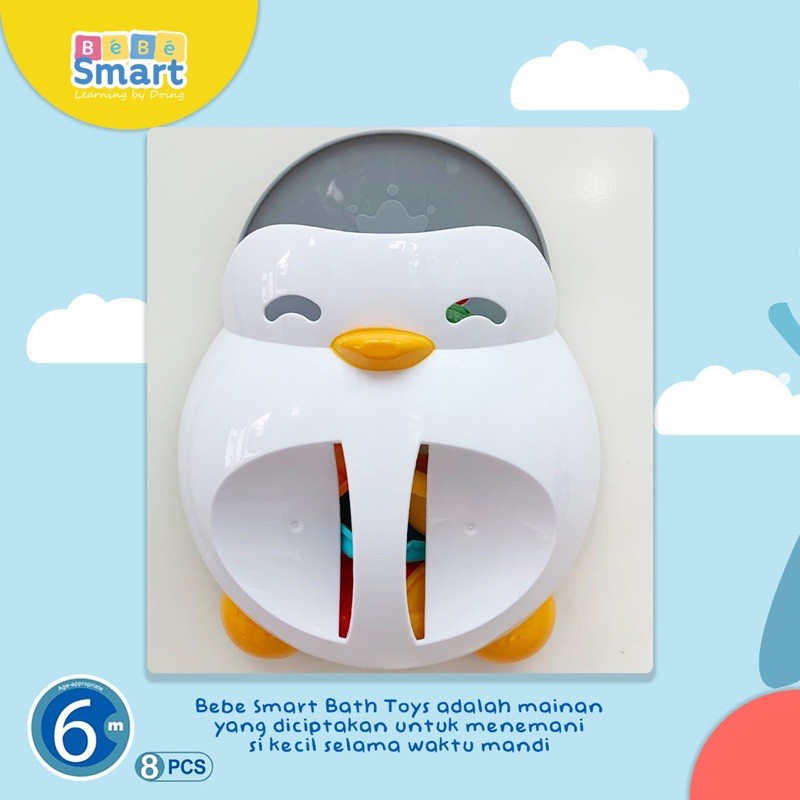 Bebe Smart Bubbly Penguin Bath Toys Mainan Mandi Bayi