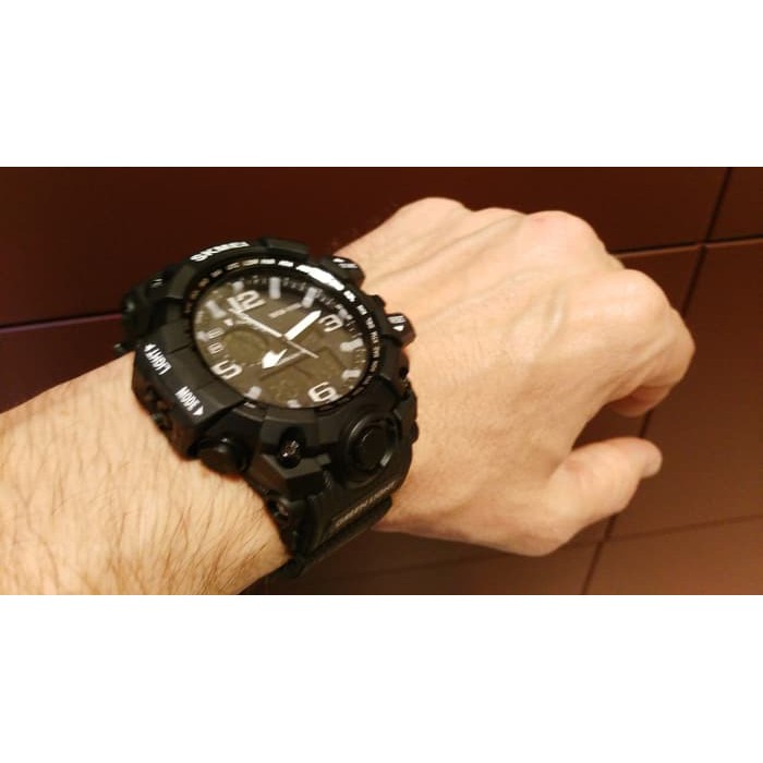 Jam Tangan Pria Original Skmei Model G-Shock Anti Air Biru - Merah