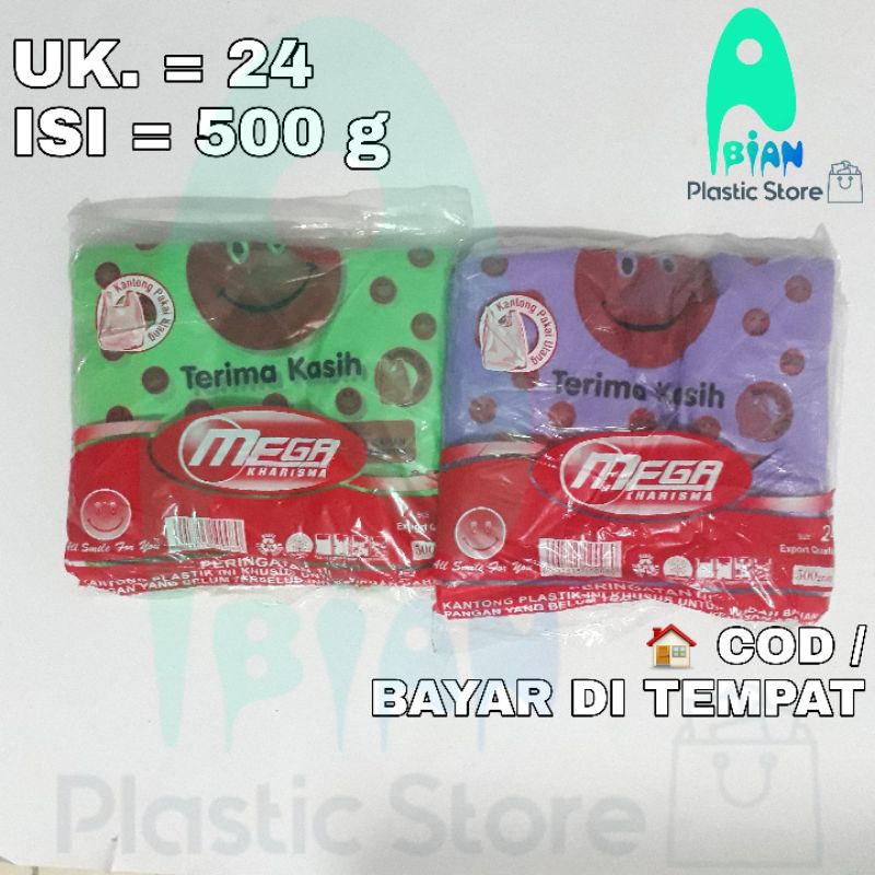 Kantong Plastik Terima kasih MEGA KHARISMA BERBAGAI WARNA