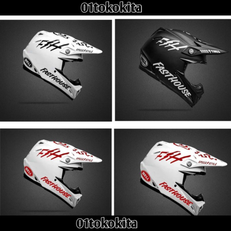 STICKER CUTING VARIASI HELM BELL FASTHOUSE MINI STIKER CUTTING MOTOR HELMET CROSS FULLFACE TERMURAH 
