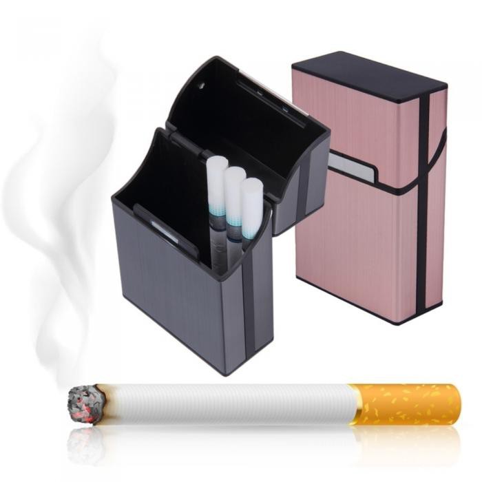 Firetric Kotak Bungkus Rokok Elegan Aluminium Cigarette Case - Black