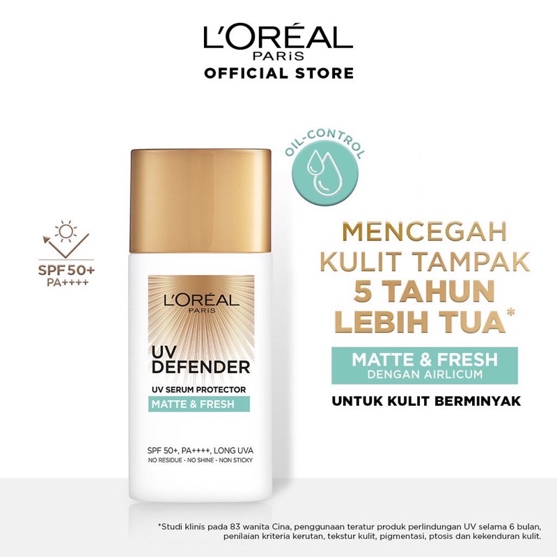 OliveShop ❤️ Loreal UV Defender Sunscreen Series Perfect Matte Pink Aqua Transparant SPF 50/PA++++