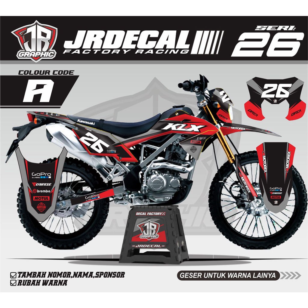 (BISA COD) DECAL KLX 150 BF SUPERMOTO EXTREME KEREN -DEKAL KLX BF TRAIL TRABAS-DECAL STIKER KLX BF H