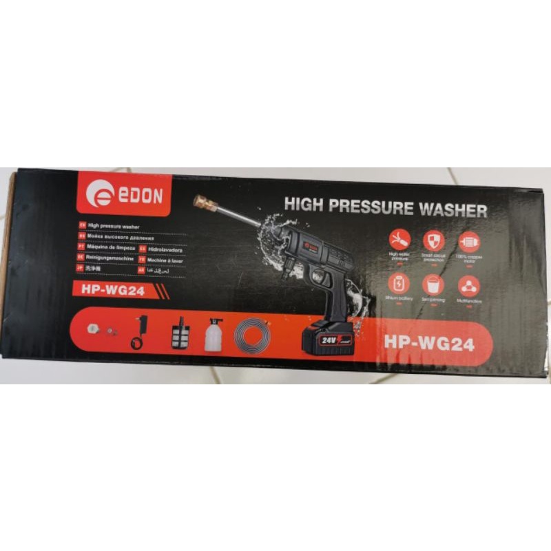 EDON HP-WG24 EDON HIGH WASHER PRESSURE 21VCORDLESS MESIN STEAM BATERAI