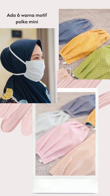 Masker kain katun polka