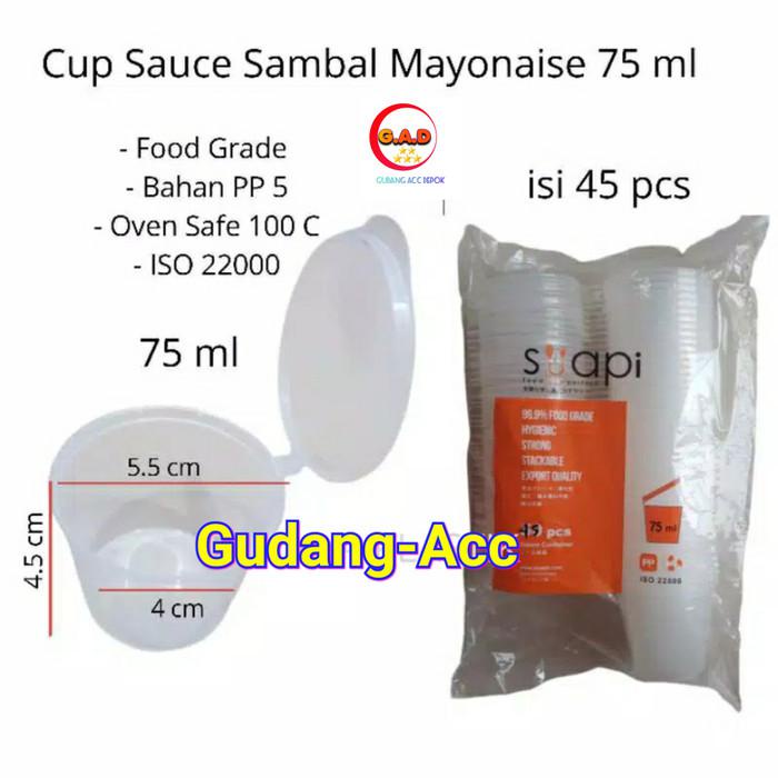 Tempat Kecap, minya dan Saus / Botol Kecap dan Saus Cup Saos Suapi 75Ml / Tempat Sambal 75 Ml isi