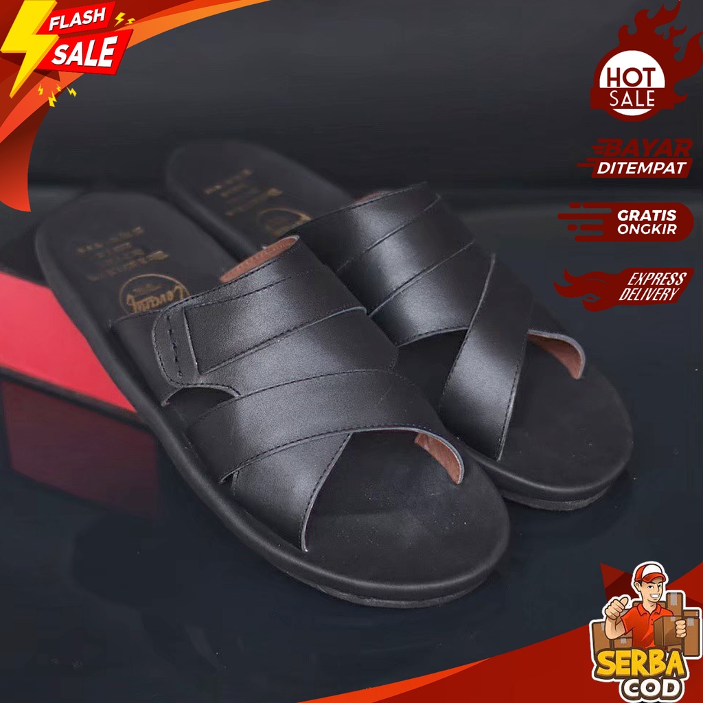 Sendal Slop Sliper Kulit Asli Tradisional Jawa - Sandal Kulit Original 100% Pria Distro Awet Model R